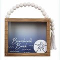 Youngs Wood Framed Coastal Ombre Bank with Blessing Bead Handle 62231